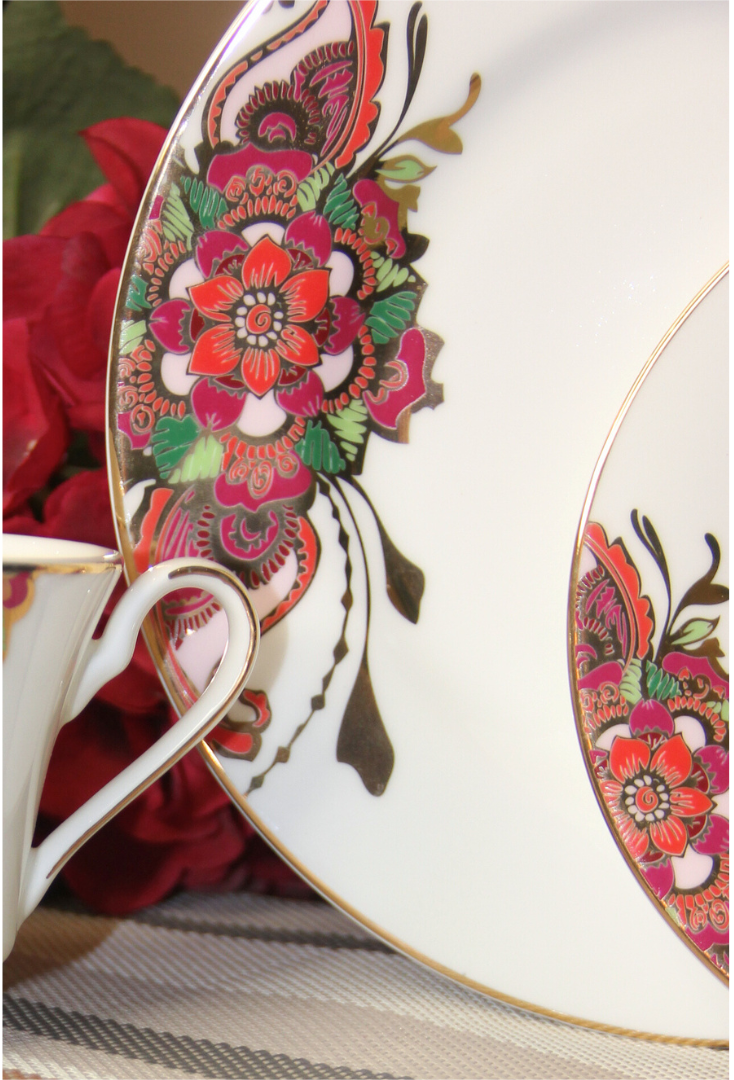 Paisley Red - Cup & Saucer Set