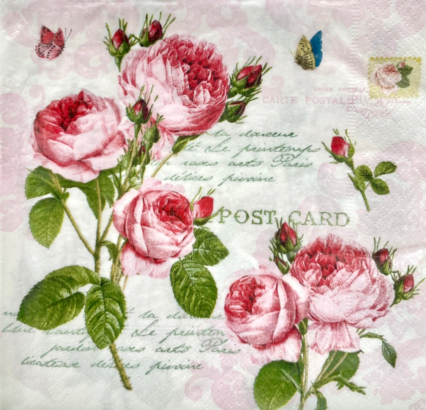Pack of 20 Fashion paper 33×33 Romantic Roses