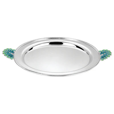 Tray with Peacock Handle