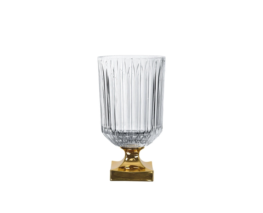 Minerva Gold Footed Vase - 40cm/32cm
