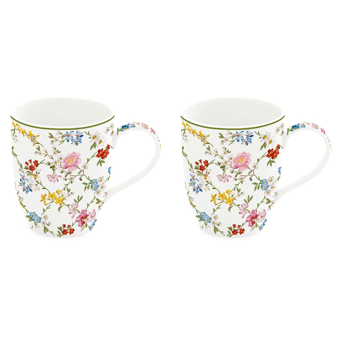 Set of 2 Porcelain Mugs 350 ml - Garden Dreams