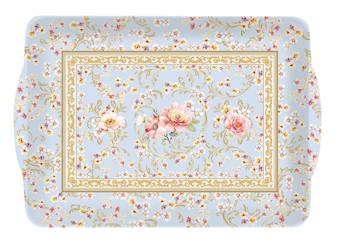 Tray w/handles 22x15 Majestic flowers