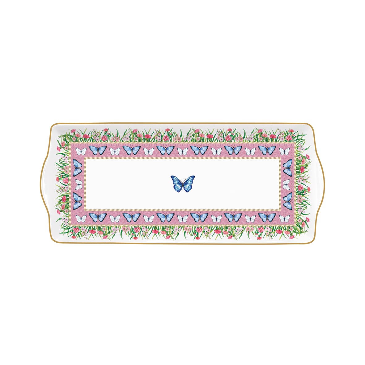 Porcelain Serving Platter 35x15 cm in color SPRING PARADE