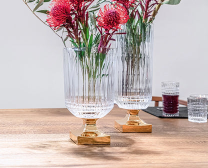 Minerva Gold Footed Vase - 40cm/32cm