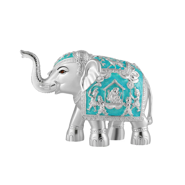 Pair of Silver Meena Elephants
