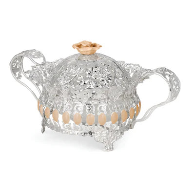 Floral Round Tray With Handle