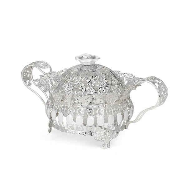 Floral Round Tray With Handle