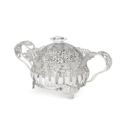 Floral Round Tray With Handle