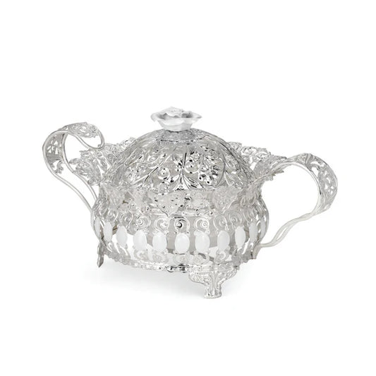 Floral Round Tray With Handle