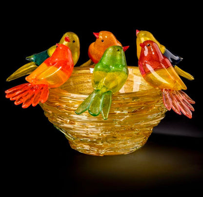 Bird Bath in Murano glass with stand