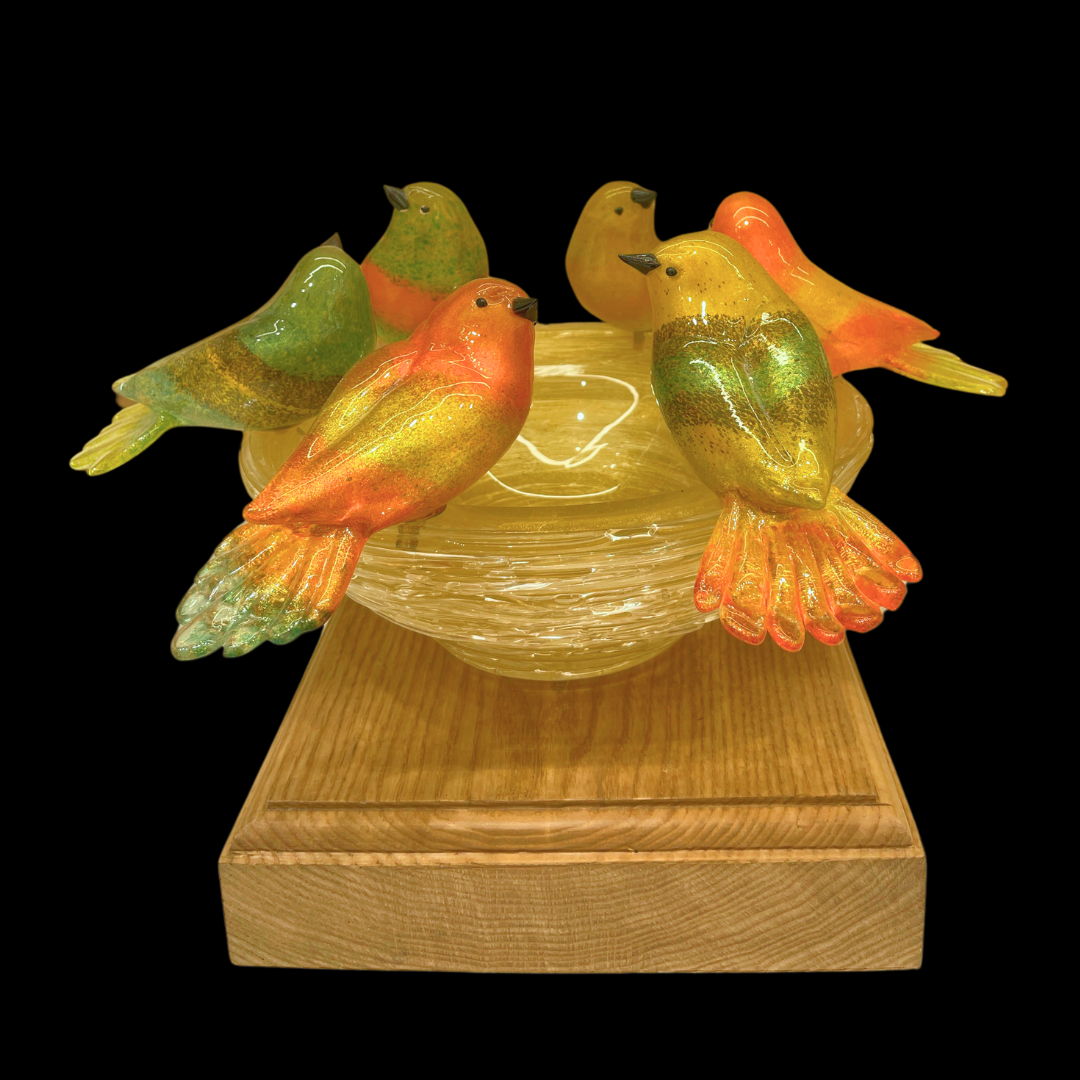 Bird Bath in Murano glass with stand