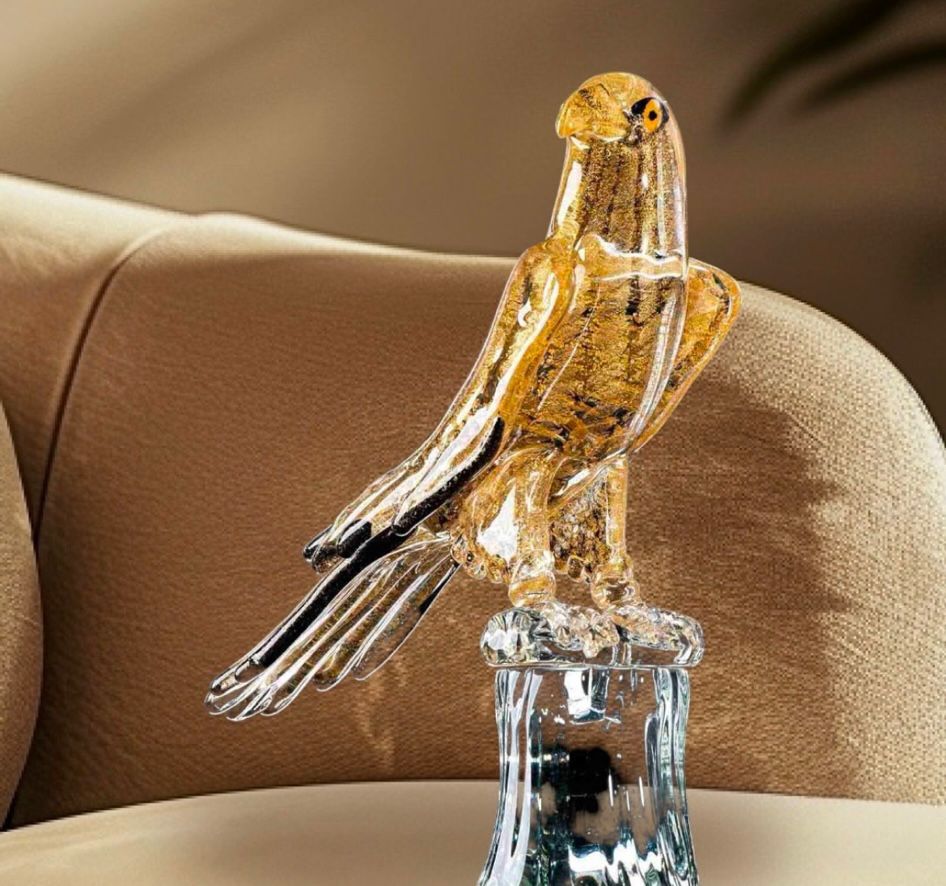 Gold hawk in original Murano glass
