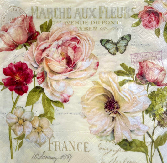 Pack of 20 Fashion paper 33×33 Marche Aux Fleurs