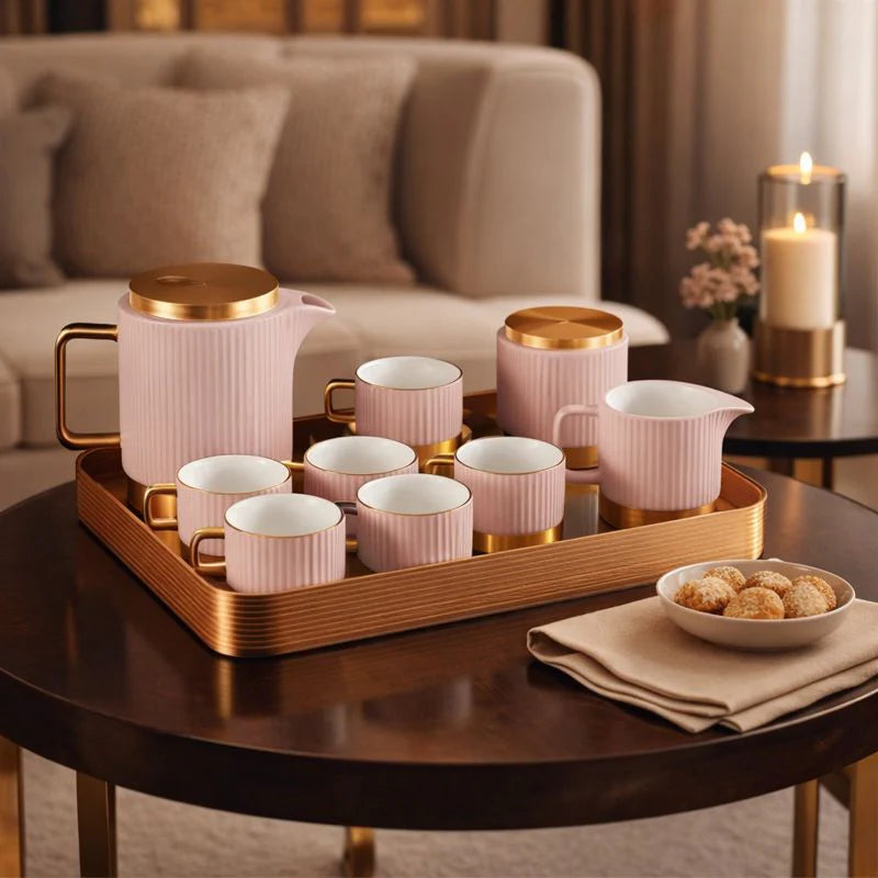 16 Pc Luxury Tea Set With Tray