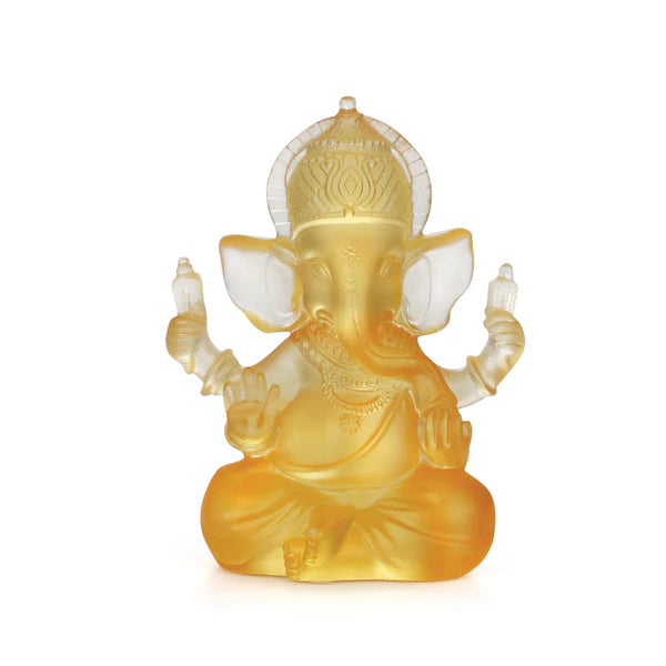 Amber Ganesha Crystal Sculpture