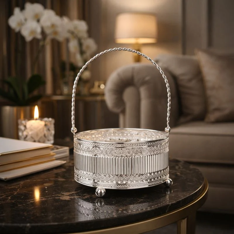 Grace Handle Basket Silver
