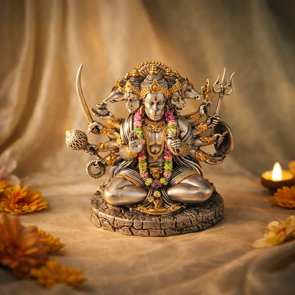 Panchmukhi Hanuman 5 inch Colored Idol