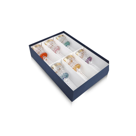 Set of 6 Wine Glasses- Colored