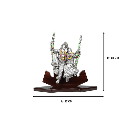 Radha Krishna on Swing Colored - Small