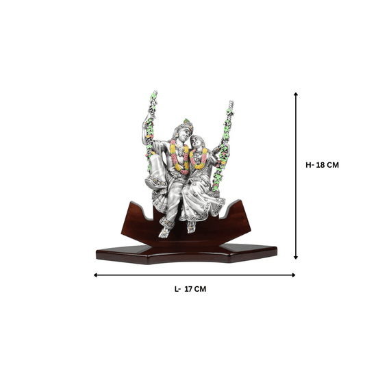 Radha Krishna on Swing Colored - Small
