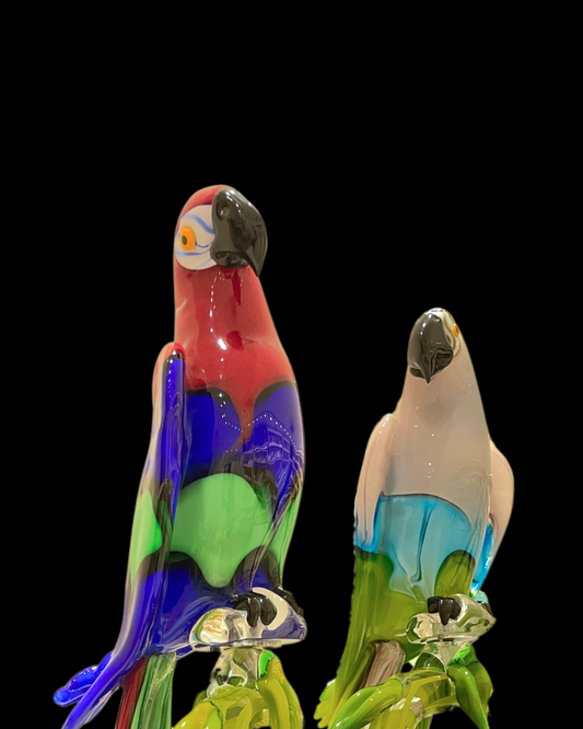 Parrots in Murano glass