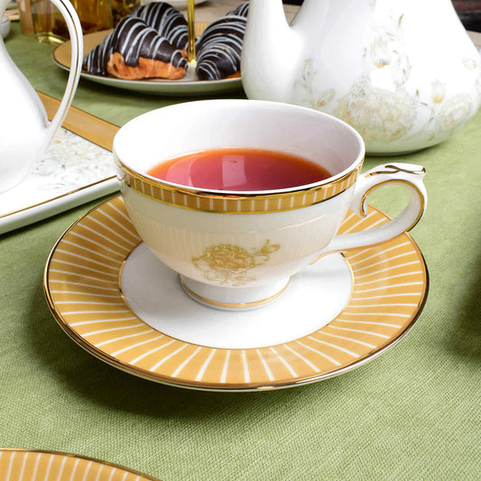 Yellow Mustard Iris Tea Set | 17 Pcs