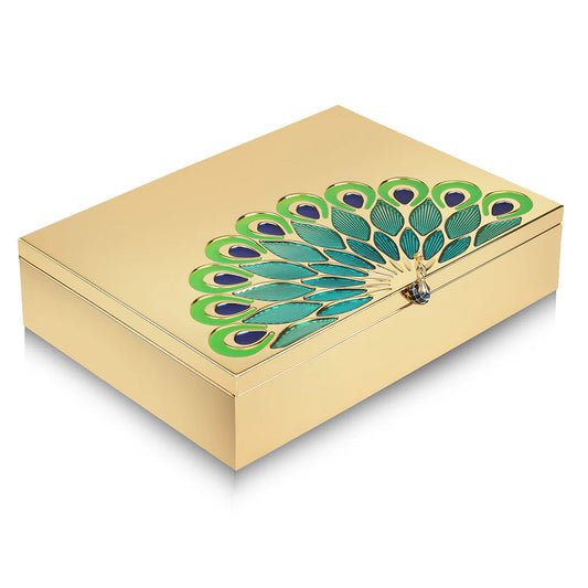Peacock Dry Fruit Box Gold