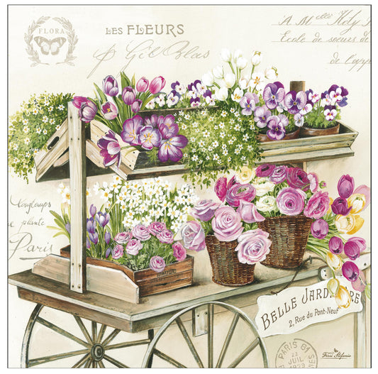 Pack of 20 Fashion paper 33x33 MARCHE AUX FLEURS