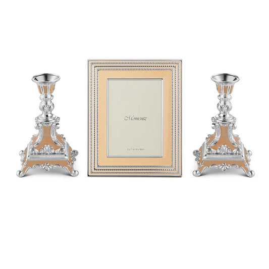 Photo frame with Pair of Candle Peach
