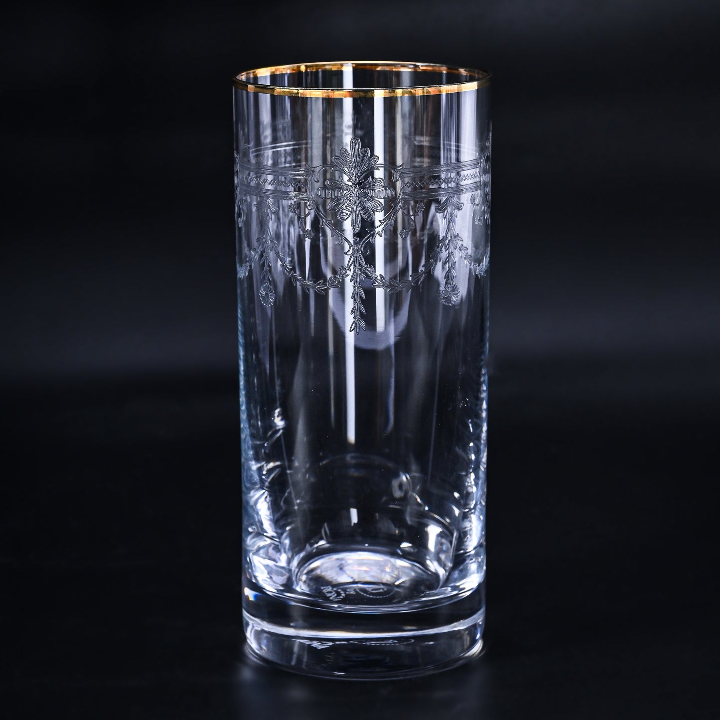 0027 4-Piece Transparent Panto & Gold Rim Long Drink Tumbler Set