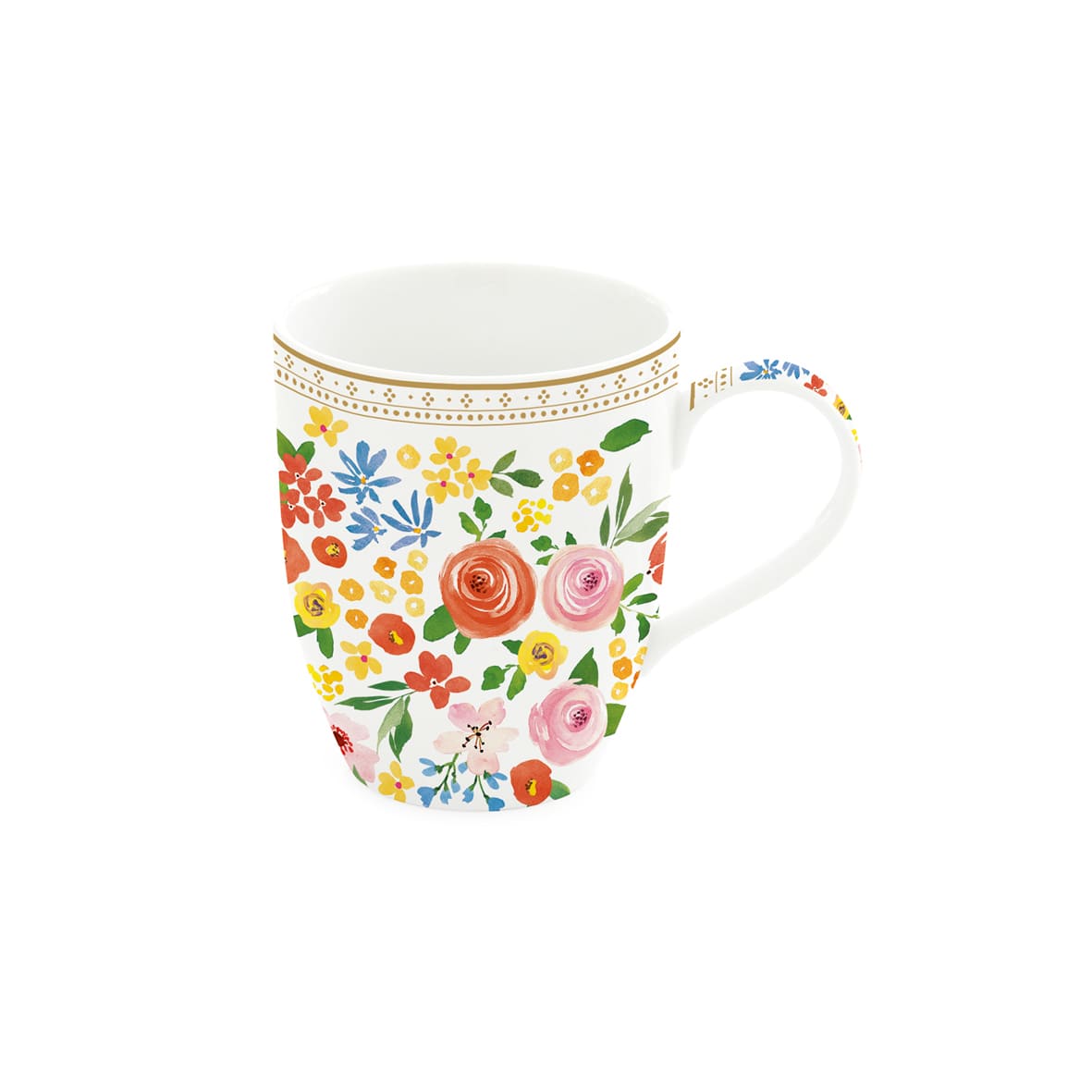 Single mugs 350 ml in color box Boho flowers