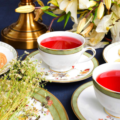 Green Bloom Tea Set | 17 Pcs