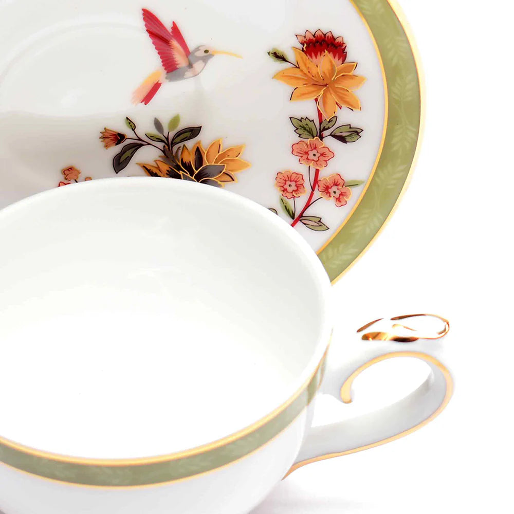 Green Bloom Tea Set | 17 Pcs