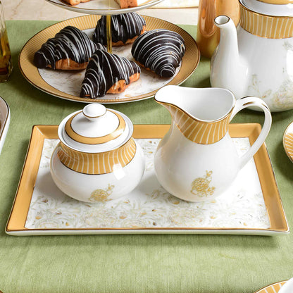 Yellow Mustard Iris Tea Set | 17 Pcs