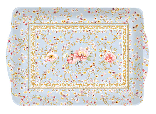 Tray w/handles 22x15 Majestic flowers