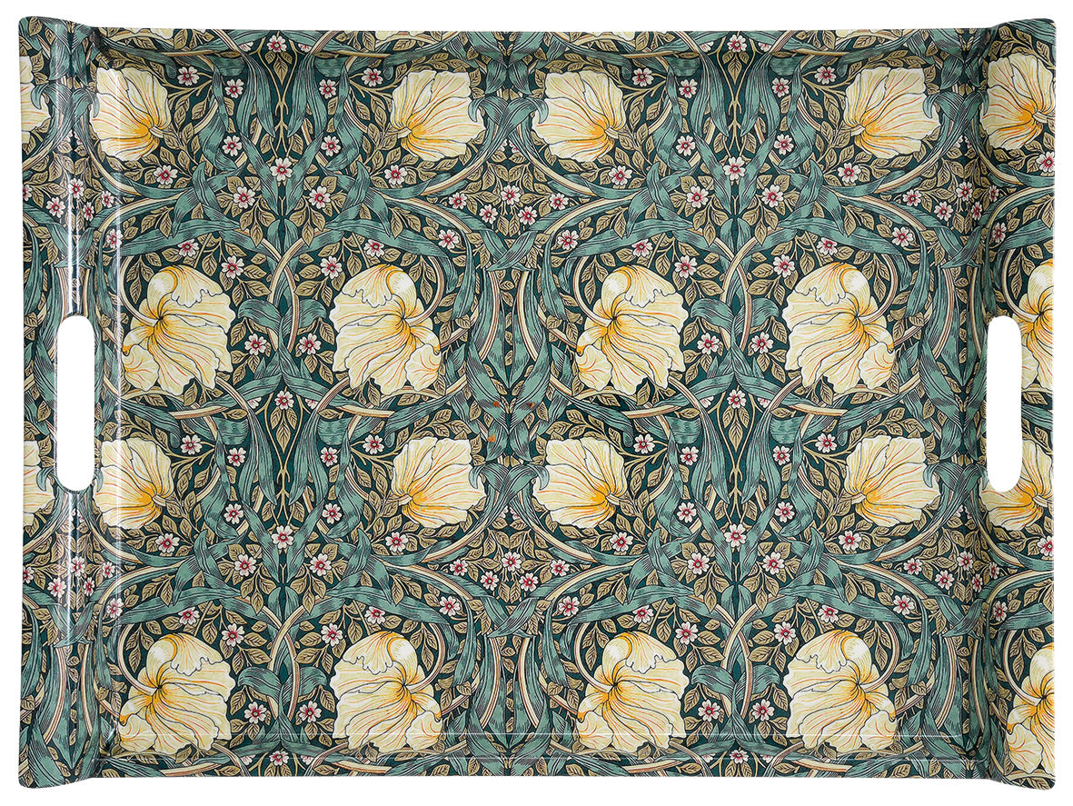 Tray w/handles 52x37 WILLIAM MORRIS (BLACK, NATURAL, PINK GREEN)