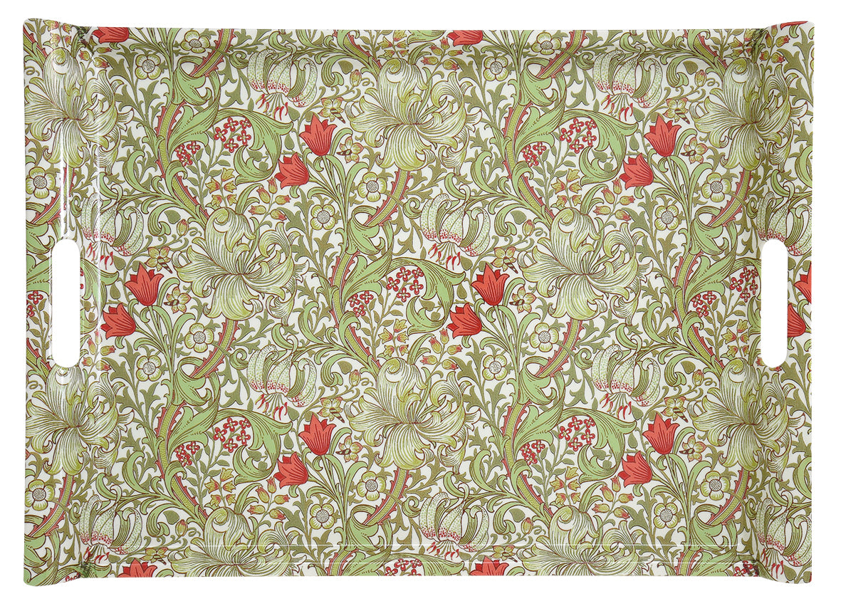 Tray w/handles 52x37 WILLIAM MORRIS (BLACK, NATURAL, PINK GREEN)