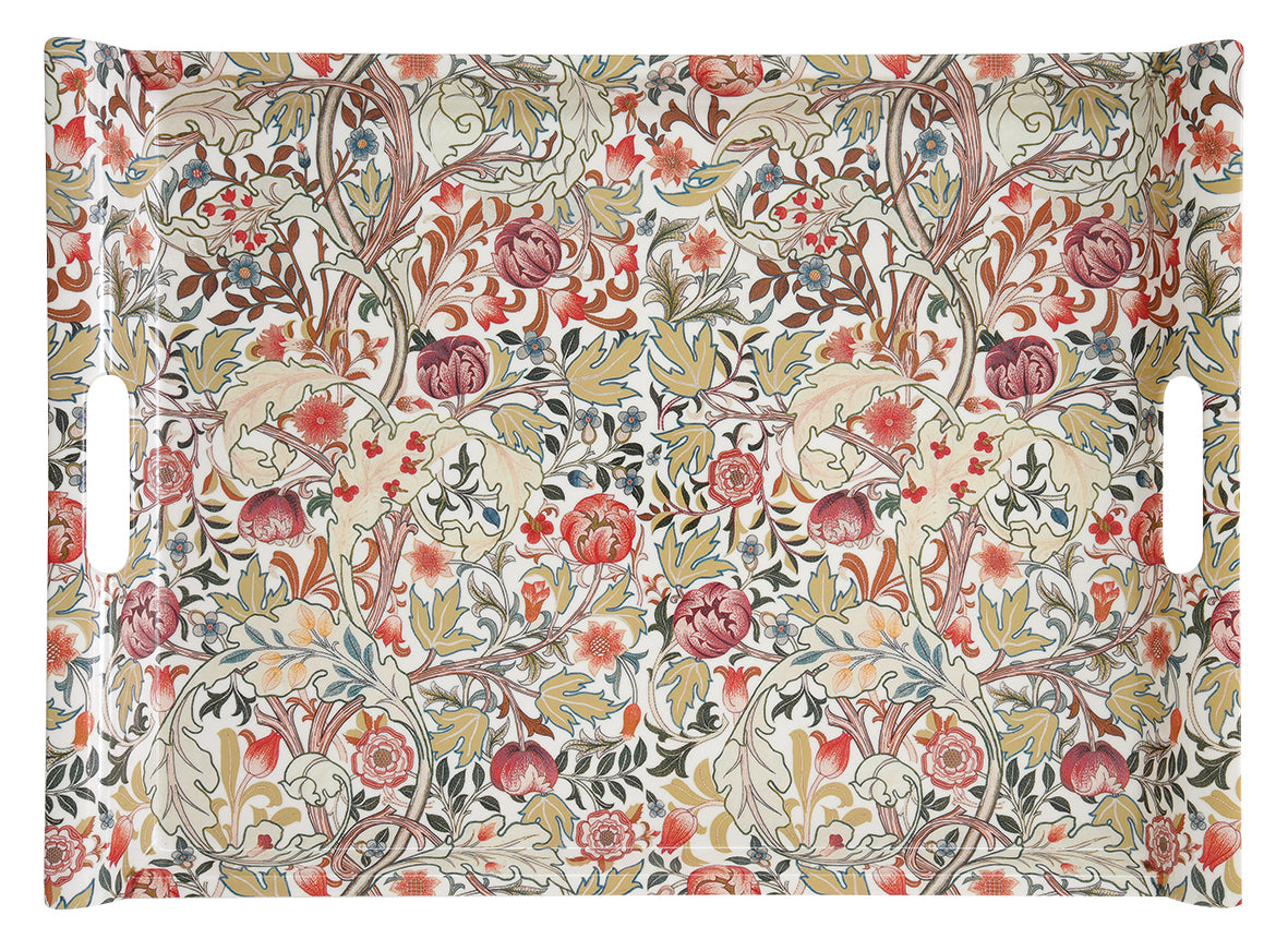 Tray w/handles 52x37 WILLIAM MORRIS (BLACK, NATURAL, PINK GREEN)
