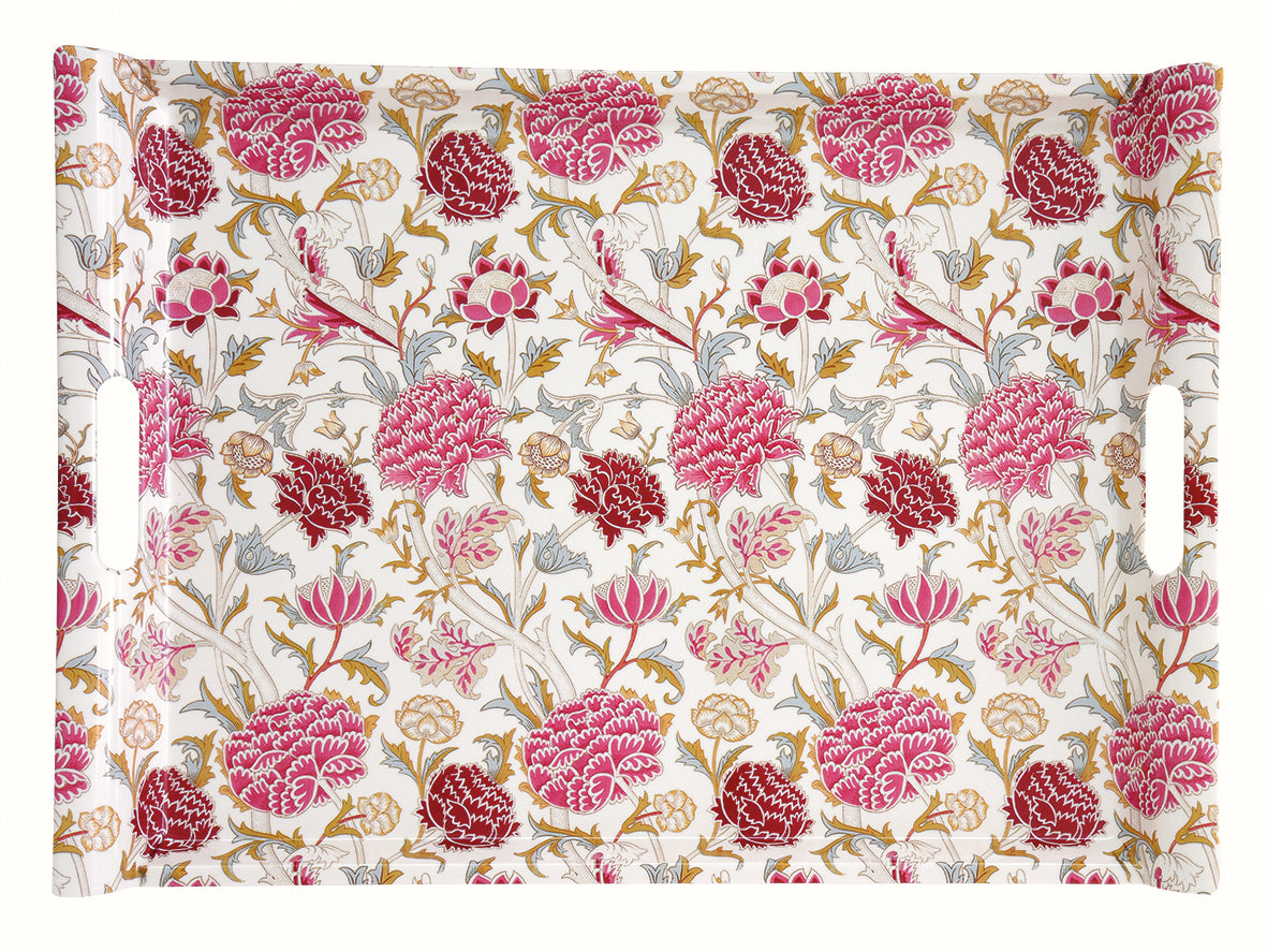 Tray w/handles 52x37 WILLIAM MORRIS (BLACK, NATURAL, PINK GREEN)