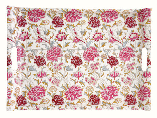 Tray w/handles 52x37 WILLIAM MORRIS (BLACK, NATURAL, PINK GREEN)