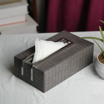 Luxury Faux Leather Tissue Box Cover